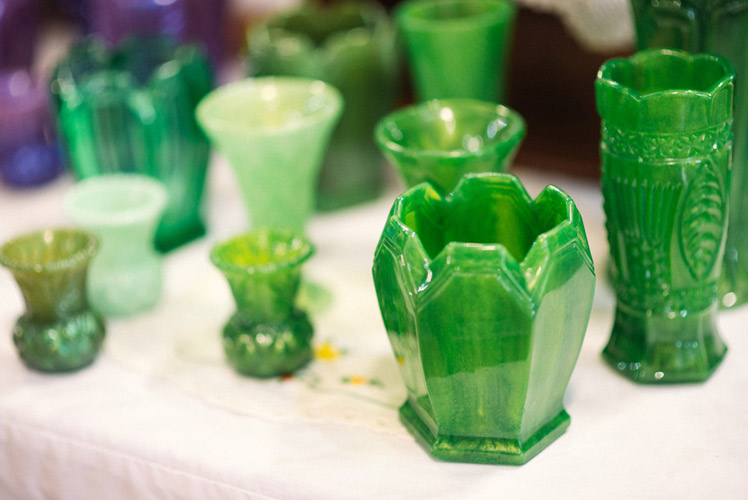 Bravo Juliet Designs vintage inspired green resin vases 