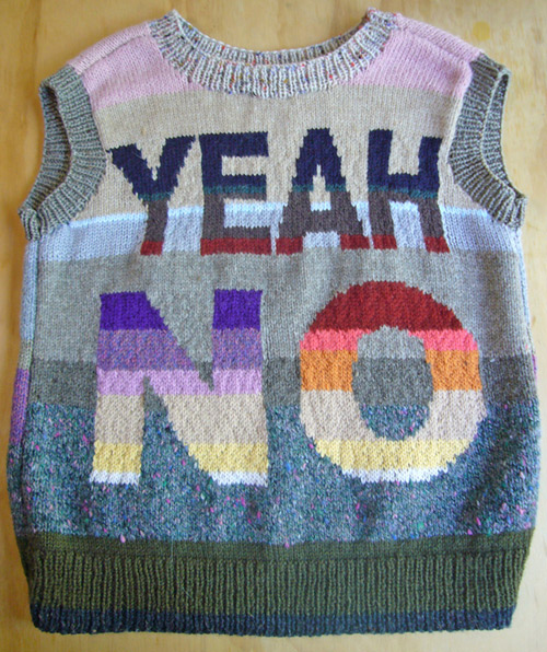 SandraEterovic knitted jumper yeah no artwork