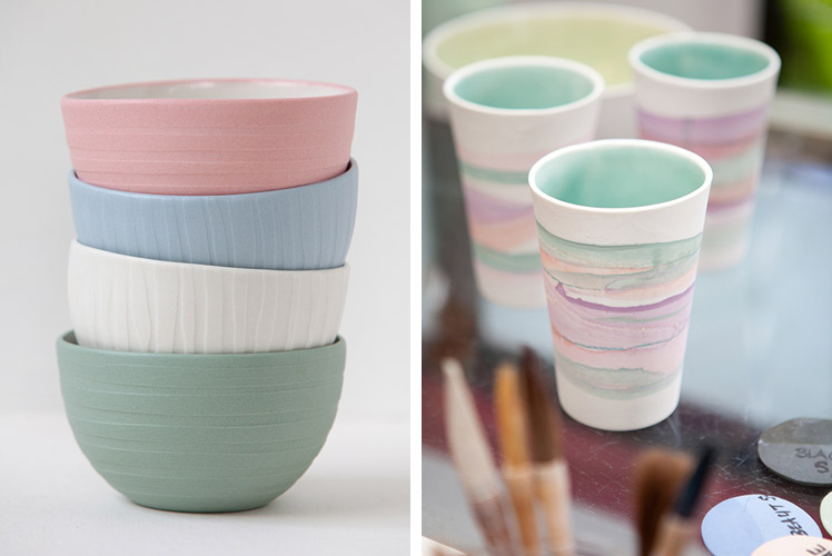Pebuku Pottery ceramic bowls and cups